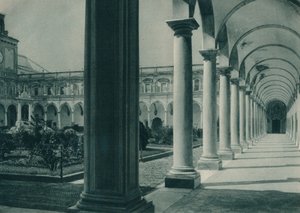 Claustros en el Monasterio de San Martino, cerca de Nápoles, Italia, 1927