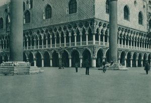 Esquina del Palacio Ducal en la Piazzetta di San Marco, Venecia, Italia, 1927 de Eugen Poppel