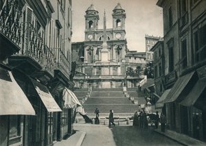Escalinata Española y la Iglesia de Trinita dei Monti, Roma, Italia, 1927