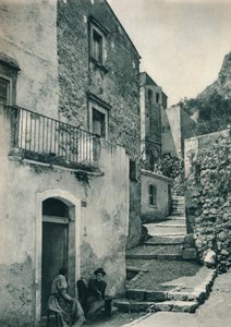 Calle en Taormina, Sicilia, Italia, 1927 de Eugen Poppel