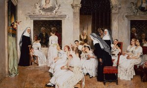 Escena de convento en Venecia de Eugen von Blaas