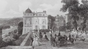 Saint Germain, El Café, Pabellón de Enrique IV (grabado) de Eugene Louis (after) Lami