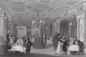 Los "Trois Freres Provenceaux", Palais Royal, París, La célebre casa de comidas (grabado) de Eugene Louis (after) Lami