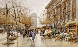 Calle de París en otoño de Eugene Galien Laloue