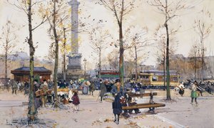 Plaza de la Bastilla, París de Eugene Galien Laloue