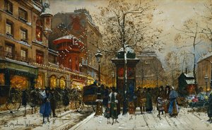 El Moulin Rouge, París de Eugene Galien Laloue