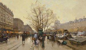 Los muelles de París de Eugene Galien Laloue