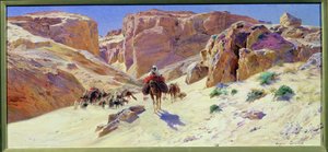 Caravana en el desierto de Eugene Alexis Girardet