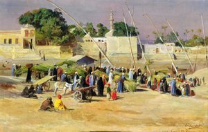 Vendedores de cañas en el Nilo de Eugene Alexis Girardet