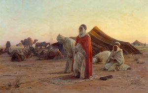 Tienda en el desierto La oración. (detalle) de Eugene Alexis Girardet