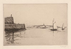 Saint-Malo visto desde Dinard (Saint-Malo vu de Dinard) de Eugene Bejot