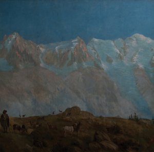 El Mont Blanc, las Aiguilles du Midi du Plan (Óleo sobre lienzo)