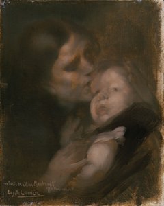 Madre e hijo (óleo sobre lienzo) de Eugène Carrière