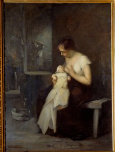 Mujer amamantando de Eugène Carrière