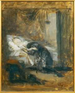 Scene de Theatre - Escena en un teatro ... (pintura sobre lienzo) de Eugène Carrière