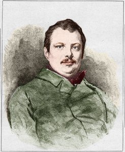 Retrato de Honore Balzac en 1830 (1799 - 1850), escritor francés. Grabado de Eugene Chiquet. de Eugene Chiquet