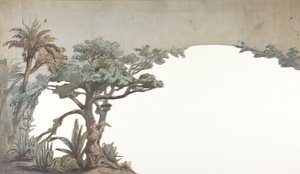 Diseño para un escenario en la Ópera, París de Eugene Ciceri