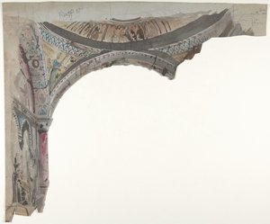Diseño para un escenario en la Ópera, París de Eugene Ciceri