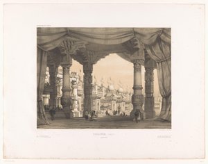 Decoración de teatro con arena. Gulliver. (inédito) (título sobre el objeto) Decoraciones de teatro (título de la serie) Decoraciones teatrales (título de la serie sobre el objeto) de Eugene Ciceri