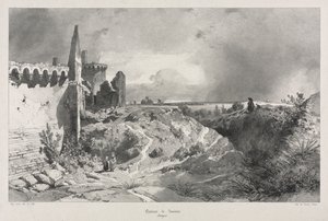 Viajes pintorescos y románticos en la antigua Francia. Bretaña: Castillo de Susinio de Eugene Ciceri