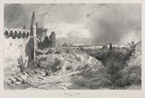 Viajes pintorescos y románticos en la antigua Francia. Bretaña: Castillo de Susinio de Eugene Ciceri