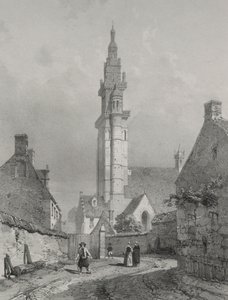 Viajes Pintorescos y Románticos en la Antigua Francia. Bretaña: Iglesia de Roscoff de Eugene Ciceri
