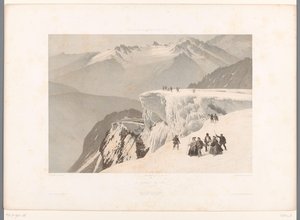 Excursionistas en la cima del Mont Buet Le sommet du Buet (título sobre objeto) Rostros en Suiza, Saboya y Tirol (título de la serie) La Suisse, la Savoie et le Tyrol (título de la serie sobre el objeto)
