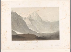Vista del valle de Grindelwald Valle de Grindelwald (título sobre el objeto) Rostros en Suiza y Saboya (título de la serie) La Suisse et la Savoie (título de la serie sobre el objeto) de Eugene Ciceri