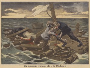 Una nueva Balsa de la Medusa (litografía en color) de Eugene Damblans