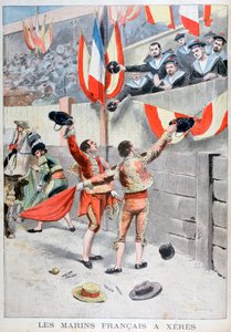 Marineros franceses viendo una corrida de toros, Jerez, España, 1899