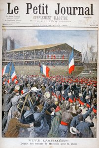 Tropas francesas embarcando hacia China, 1900 de Eugene Damblans