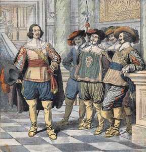 Ilustración para "Les Trois Mousquetaires" (Los Tres Mosqueteros), principios del siglo XX (grabado) de Eugene Damblans