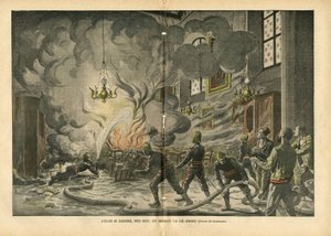 La iglesia de Suresnes, cerca de París, es incendiada por los Apaches de Eugene Damblans