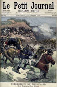 Sudáfrica - Guerra de los Bóers. Muerte del General Bóer Viljoen. Dibujo de Damblans. Le Petite Journal, 5 de noviembre de Eugene Damblans