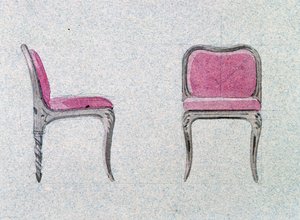 Silla de respaldo bajo para la Sala Dorada, Chateau d