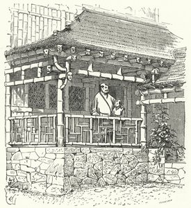 Casa china antigua construida con bambú