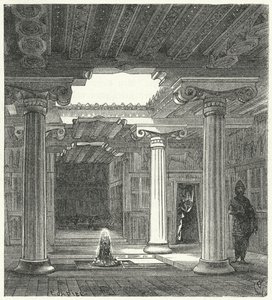 Patio jónico de una casa griega antigua