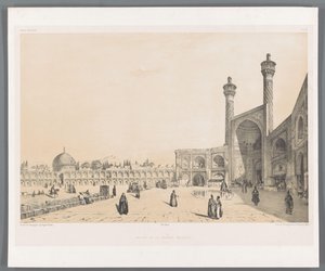 Entrada a la mezquita del viernes de Isfahan
Entrée de la grande mosque Ispahan (título en el objeto)
Paisajes persas (título de la serie)
Perse moderne (título de la serie) de Eugene Flandin