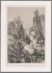 Barranco del monte Kuh-e Pir Zan en Irán
Défilé de Pir-a-Zan (Fars) (título en el objeto)
Paisajes persas (título de la serie)
Perse moderne (título de la serie) de Eugene Flandin