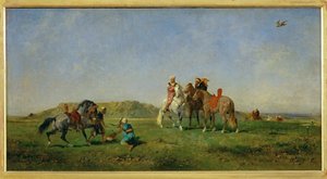 Chasse au faucon en Algerie - Caza con halcones en ... de Eugène Fromentin