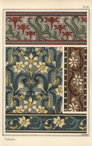 Narciso jonquilla como motivo de diseño en papel tapiz y patrones de tela de Eugene Grasset