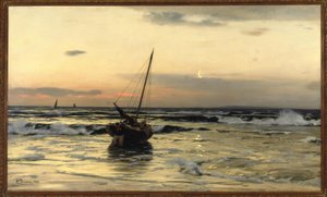 Puesta de sol en el mar de Eugene Gustav Dücker