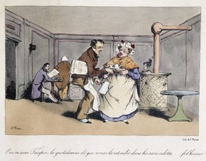 Caricatura de un bosque en un café francés. de Eugene Hippolyte Forest