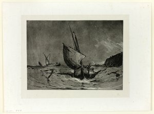 Barco de pesca en un vendaval de Eugene Isabey