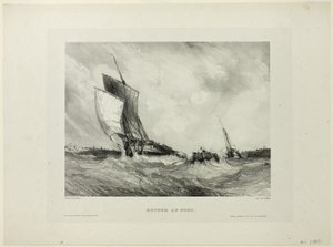 Regreso al puerto, placa dos de Seis marinas de Eugene Isabey