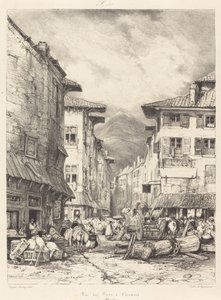 Rue des Gras en Clermont de Eugene Isabey