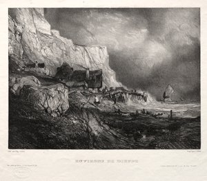 Seis marinas: alrededores de Dieppe de Eugene Isabey