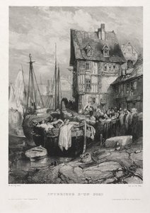 Seis marinas: Interior de un puerto, 1833 de Eugene Isabey
