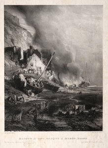 Seis marines: Radoub de una barca a marea baja de Eugene Isabey
