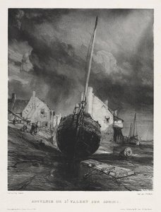 Seis marines: Recuerdo de Saint Valéry sur Somme de Eugene Isabey